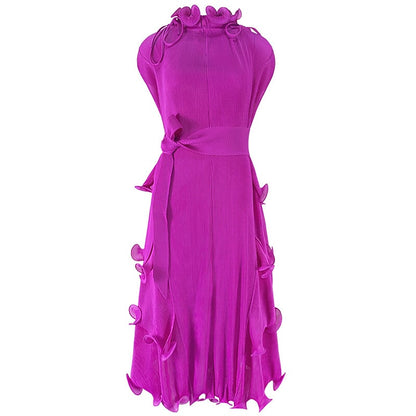 Plus Size Women's Autumn Short Sleeve Pleated Dress