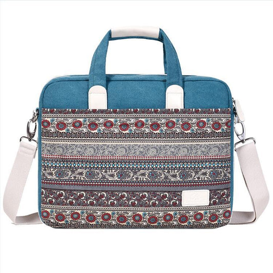 Ethnic Style Durable Canvas Anti-Fall Laptop Bag