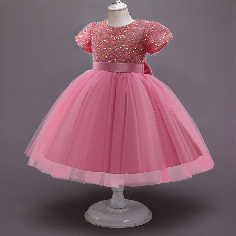 Girls' Sequin Lace Tulle Princess Dress for Parties