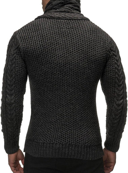 Men’S Heavy Knit Cardigan with Shawl Collar and Toggle Buttons – Winter Sweater Jacket