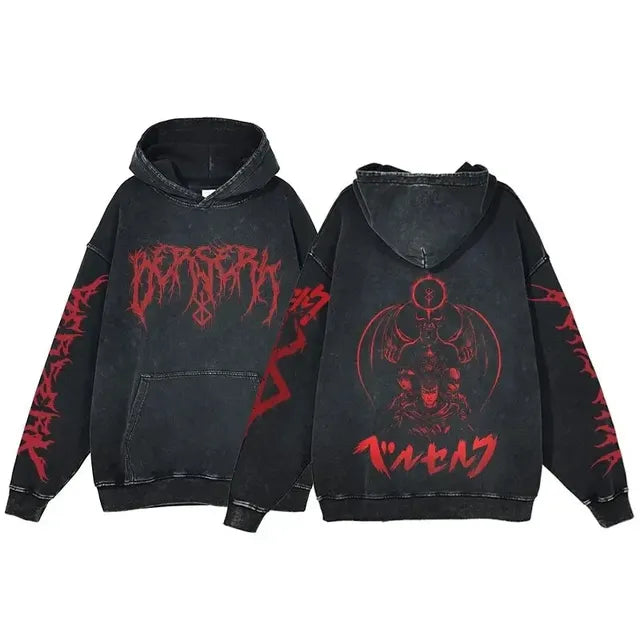 Customizable Retro Washed Cotton Oversized Hoodies