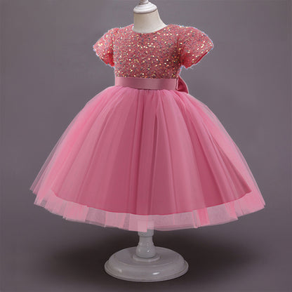 Girls' Sequin Lace Tulle Princess Dress for Parties