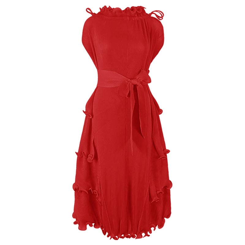 Plus Size Women's Autumn Short Sleeve Pleated Dress