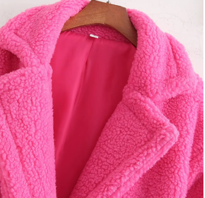 Fluorescent Color Lamb Fleece Winter Jacket